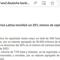 El mercado transaccional de Amrica Latina moviliz un 25% menos de capital hasta mayo